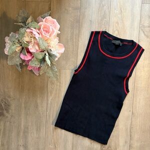 ZARA BLUE & RED TANK BLOUSE | SZ M